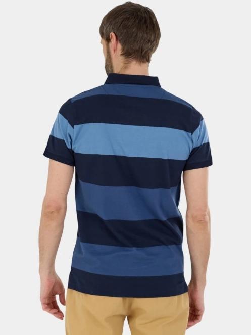 tricou cu guler pt. barbati Fundango Incognito Stripe Poloshirt albastru inchis 3