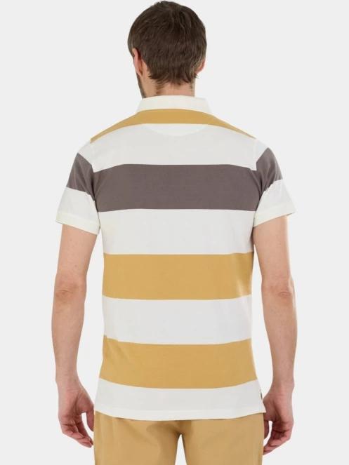 tricou cu guler pt. barbati Fundango Incognito Stripe Poloshirt galben 3