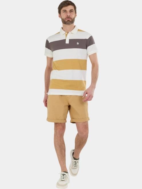 tricou cu guler pt. barbati Fundango Incognito Stripe Poloshirt galben 4