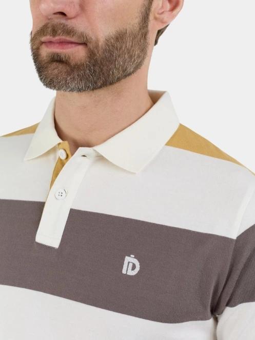 tricou cu guler pt. barbati Fundango Incognito Stripe Poloshirt galben 5
