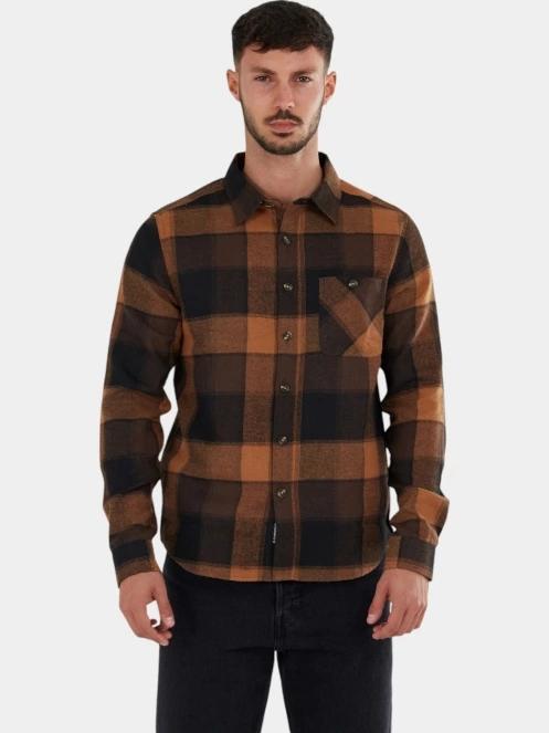 camasa cu maneci lungi pt. barbati Fundango Harris Shirt maro 2
