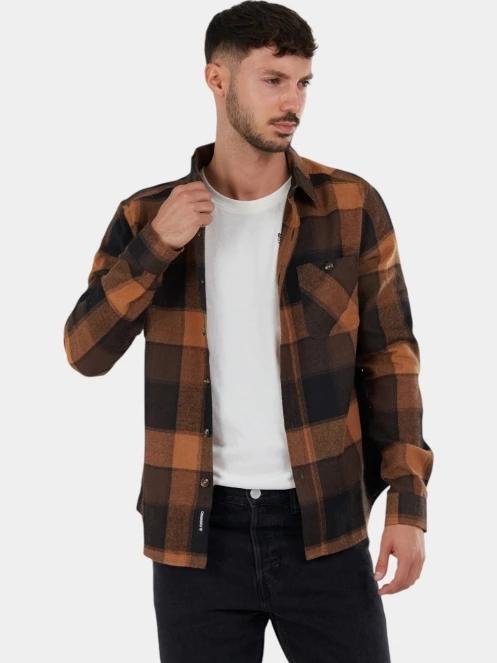 camasa cu maneci lungi pt. barbati Fundango Harris Shirt maro 5