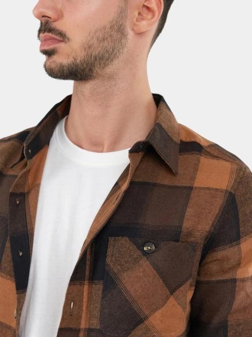 camasa cu maneci lungi pt. barbati Fundango Harris Shirt maro 6