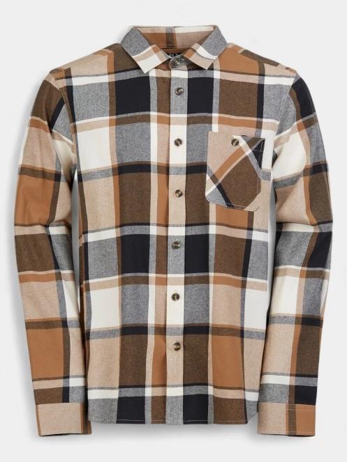 camasa cu maneci lungi pt. barbati Fundango Harris Shirt maro 8