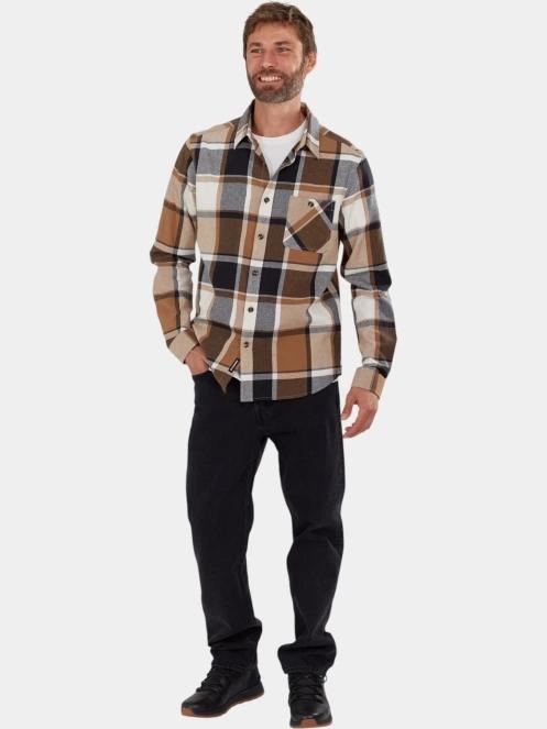 camasa cu maneci lungi pt. barbati Fundango Harris Shirt maro 4