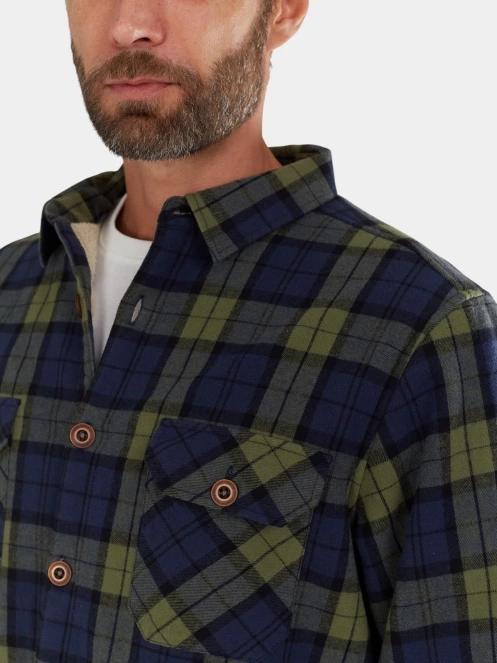 jacheta camasa pt. barbati Fundango Roddy Lined Shirt albastru inchis 5