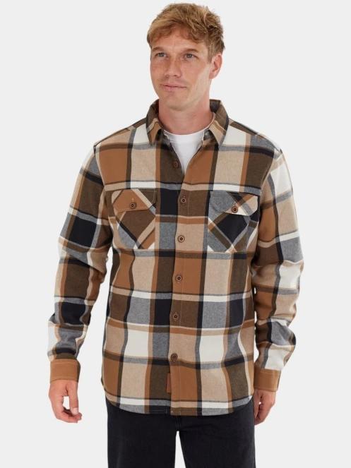 jacheta camasa pt. barbati Fundango Roddy Lined Shirt maro 2