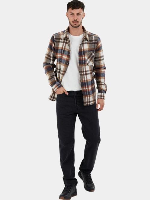 jacheta camasa pt. barbati Fundango Parker Shirt Jacket maro 4
