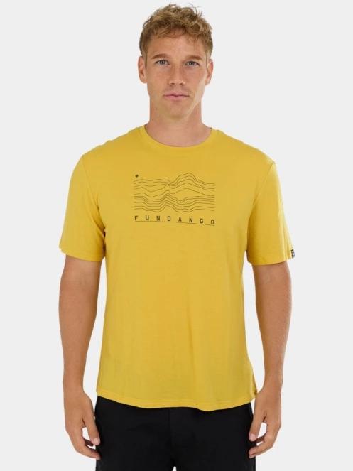 tricou cu maneci scurte pt. barbati Fundango Wanaka Merino T-shirt galben 2