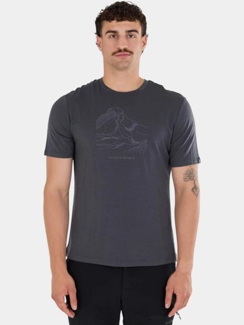 tricou cu maneci scurte pt. barbati Fundango Wanaka Merino T-shirt gri 2