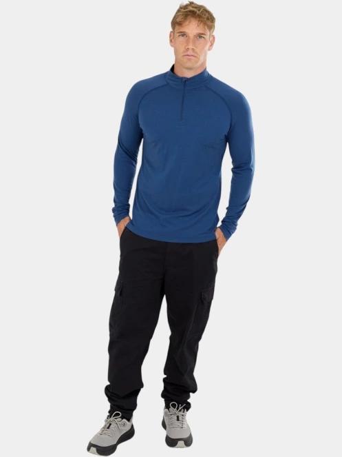 top lenjerie de corp pt. barbati Fundango Temuka Merino Halfzip albastru 4