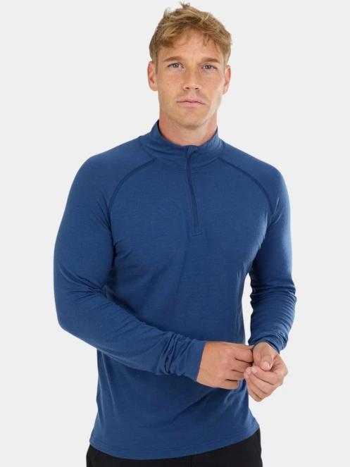 top lenjerie de corp pt. barbati Fundango Temuka Merino Halfzip albastru 5