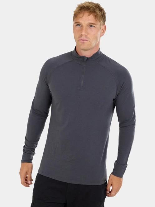 top lenjerie de corp pt. barbati Fundango Temuka Merino Halfzip gri 2