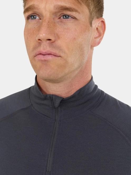 top lenjerie de corp pt. barbati Fundango Temuka Merino Halfzip gri 5