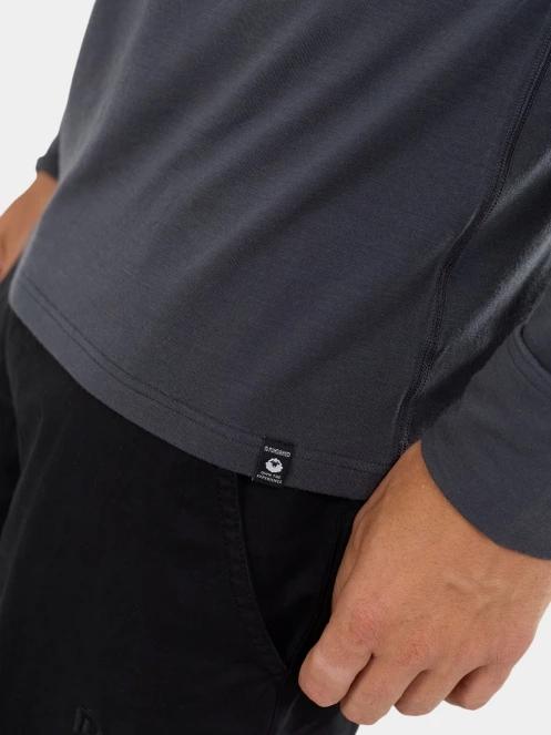 top lenjerie de corp pt. barbati Fundango Temuka Merino Halfzip gri 6