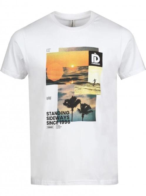 tricou cu maneci scurte pt. barbati Fundango Basic - T Logo-9 T-shirt alb 6