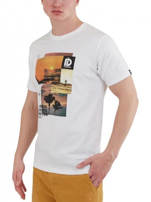 tricou cu maneci scurte pt. barbati Fundango Basic - T Logo-9 T-shirt alb 4