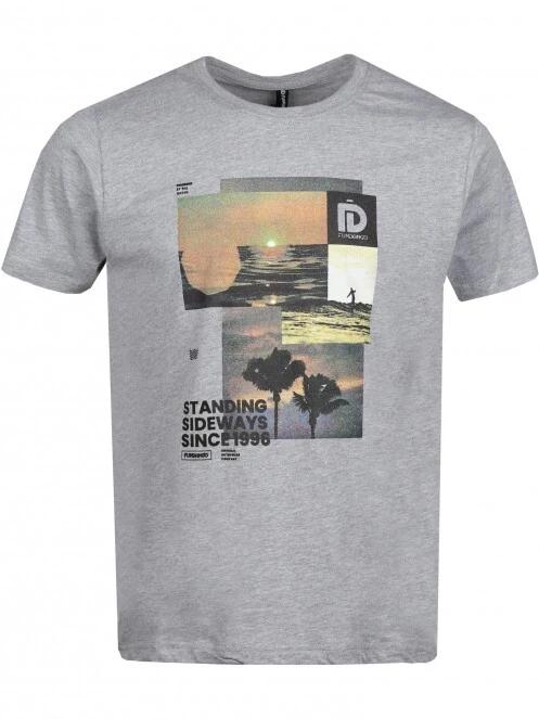 tricou cu maneci scurte pt. barbati Fundango Basic - T Logo-9 T-shirt gri 7