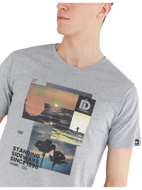tricou cu maneci scurte pt. barbati Fundango Basic - T Logo-9 T-shirt gri 5