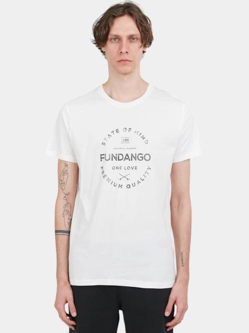 tricou cu maneci scurte pt. barbati Fundango Basic-T Logo 04 alb 2