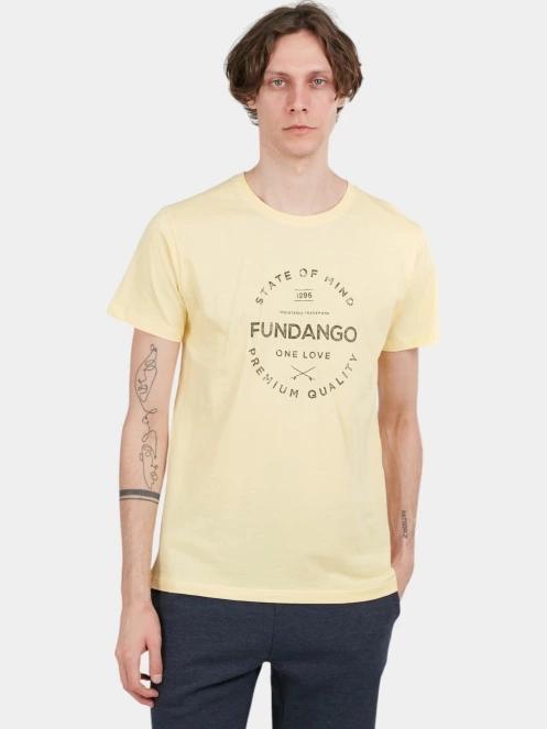 tricou cu maneci scurte pt. barbati Fundango Basic-T Logo 04 galben 2
