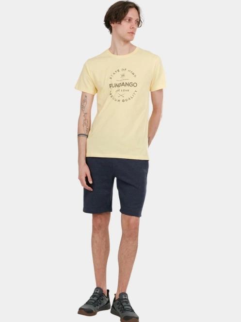 tricou cu maneci scurte pt. barbati Fundango Basic-T Logo 04 galben 4