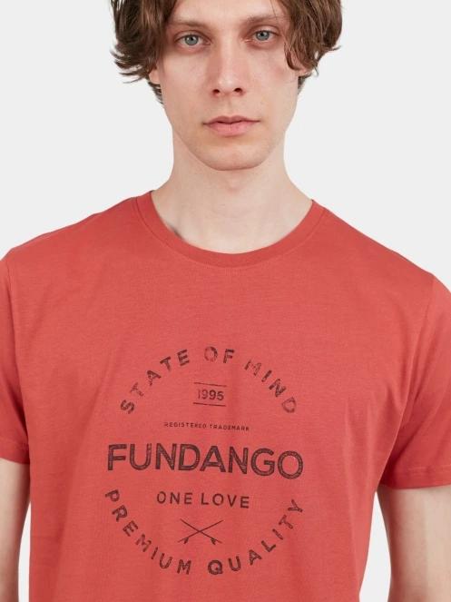 tricou cu maneci scurte pt. barbati Fundango Basic-T Logo 04 rosu 6