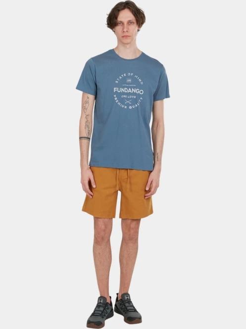 tricou cu maneci scurte pt. barbati Fundango Basic-T Logo 04 albastru 4