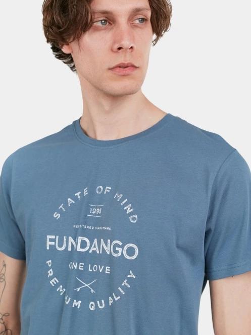 tricou cu maneci scurte pt. barbati Fundango Basic-T Logo 04 albastru 5
