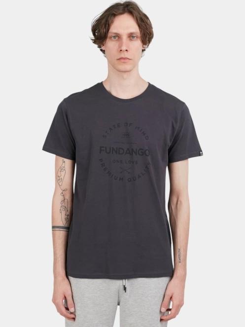 tricou cu maneci scurte pt. barbati Fundango Basic-T Logo 04 gri 2