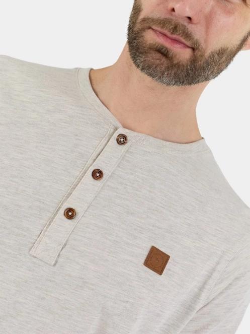 tricou cu maneci scurte pt. barbati Fundango Phase Henley T-shirt nisip 6