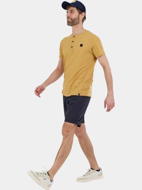 tricou cu maneci scurte pt. barbati Fundango Phase Henley T-shirt galben 5