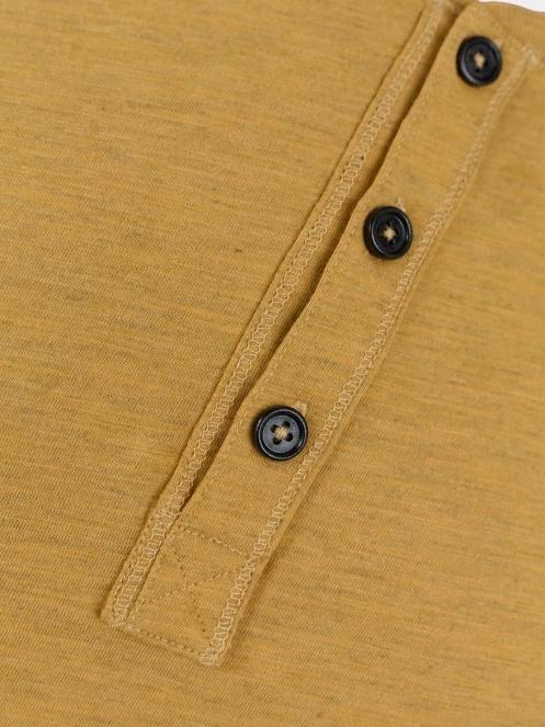 tricou cu maneci scurte pt. barbati Fundango Phase Henley T-shirt galben 7