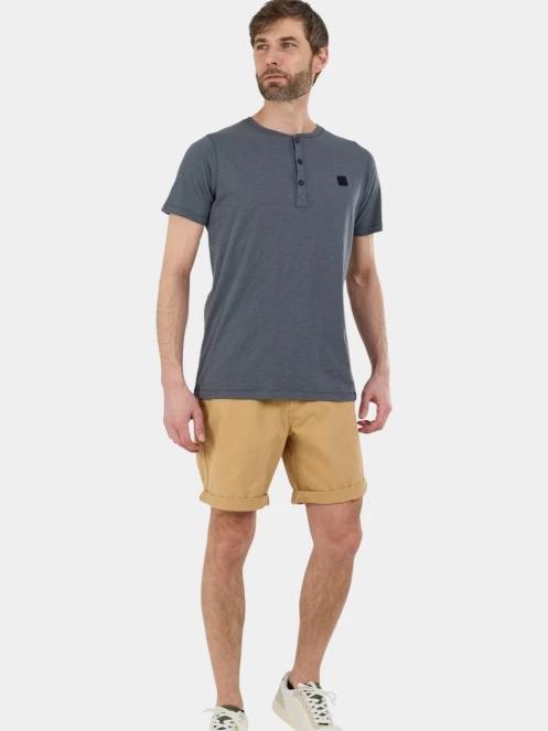 tricou cu maneci scurte pt. barbati Fundango Phase Henley T-shirt gri 4