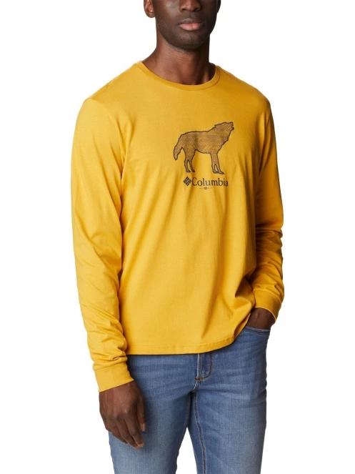 tricou cu maneci lungi pt. barbati Columbia CSC Seasonal Logo Long Sleeve Tee galben 5