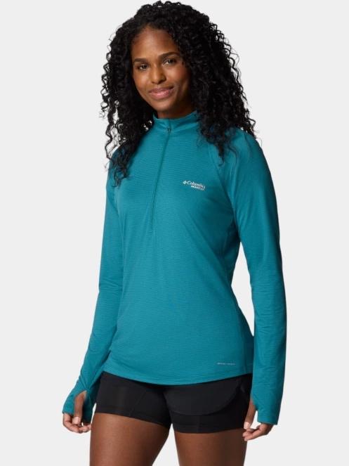 tricou cu maneci lungi, pentru sport pt. femei Columbia W Endless Trail 1/2 Zip Mesh Long Sleev verde 3