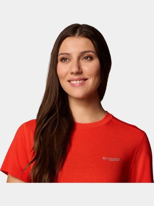 tricou pentru sport, cu maneci scurte pt. femei Columbia W Endless Trail Running Tech Tee rosu 6