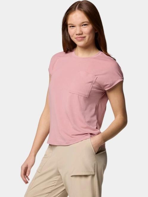 tricou cu maneci scurte pt. femei Columbia Boundless Trek Short Sleeve Tee roz 3