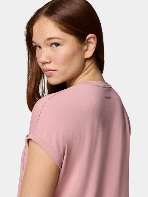 tricou cu maneci scurte pt. femei Columbia Boundless Trek Short Sleeve Tee roz 7
