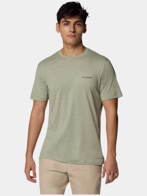 tricou pentru sport, cu maneci scurte pt. barbati Columbia Kwick Hike Back Graphic SS Tee verde 2