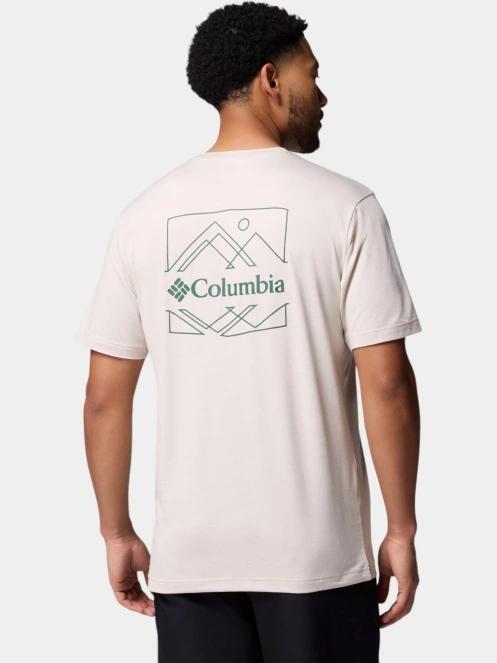 tricou pentru sport, cu maneci scurte pt. barbati Columbia Kwick Hike Back Graphic Short Sleeve Tee nisip 4