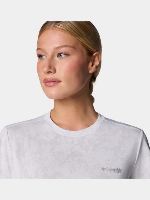 tricou pentru sport, cu maneci scurte pt. femei Columbia Bluebird Canyon Short Sleeve Crew alb 6