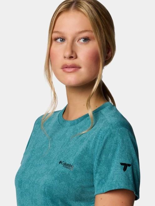 tricou pentru sport, cu maneci scurte pt. femei Columbia Bluebird Canyon Short Sleeve Crew verde 5
