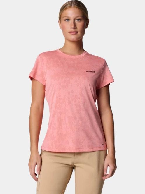 tricou pentru sport, cu maneci scurte pt. femei Columbia Bluebird Canyon Short Sleeve Crew rosu 2