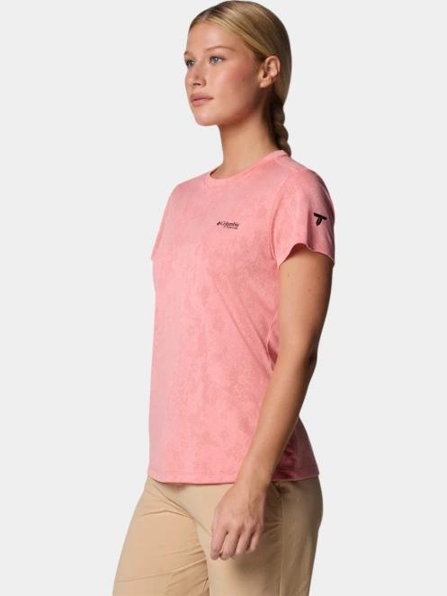 tricou pentru sport, cu maneci scurte pt. femei Columbia Bluebird Canyon Short Sleeve Crew rosu 3