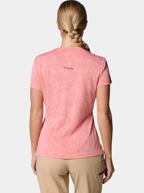 tricou pentru sport, cu maneci scurte pt. femei Columbia Bluebird Canyon Short Sleeve Crew rosu 4