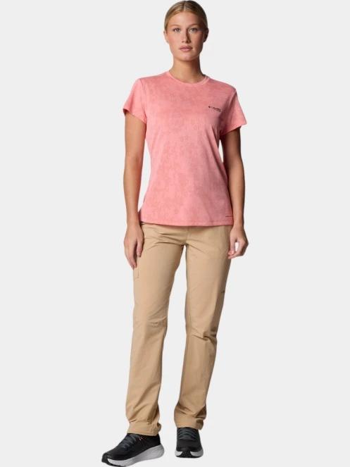 tricou pentru sport, cu maneci scurte pt. femei Columbia Bluebird Canyon Short Sleeve Crew rosu 5