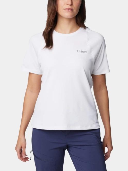 tricou pentru sport, cu maneci scurte pt. femei Columbia Summit Valley Short Sleeve Crew alb 2