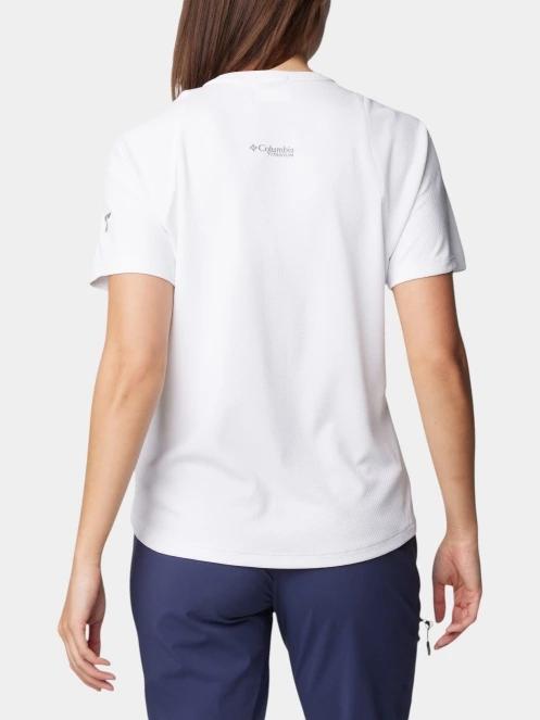 tricou pentru sport, cu maneci scurte pt. femei Columbia Summit Valley Short Sleeve Crew alb 4