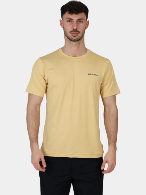tricou pentru sport, cu maneci scurte pt. barbati Columbia Tech Trail Crew Neck II galben 2
